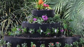 flower vertical urban gardening tower garden walls diy green foot farm