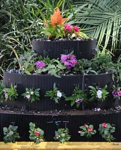 flower vertical urban gardening tower garden walls diy green foot farm